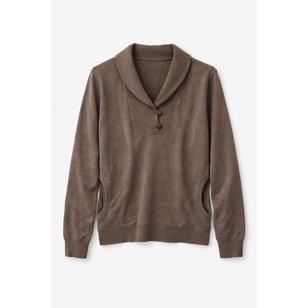 Banana Republic Women's L/S‎ Covered Buttons Shawl Collar Pullover Shirt Med